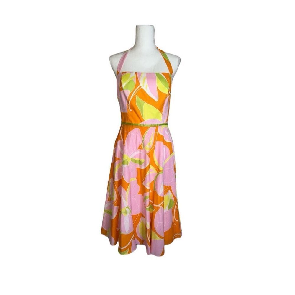 Women’s Sundress Floral Halter 100% Cotton Dress Women’s 8